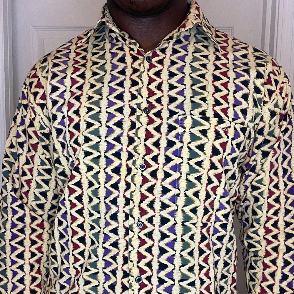 Vintage Expressions Abstract Button Up